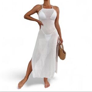 Elegant White Swim Cover-Up Dress